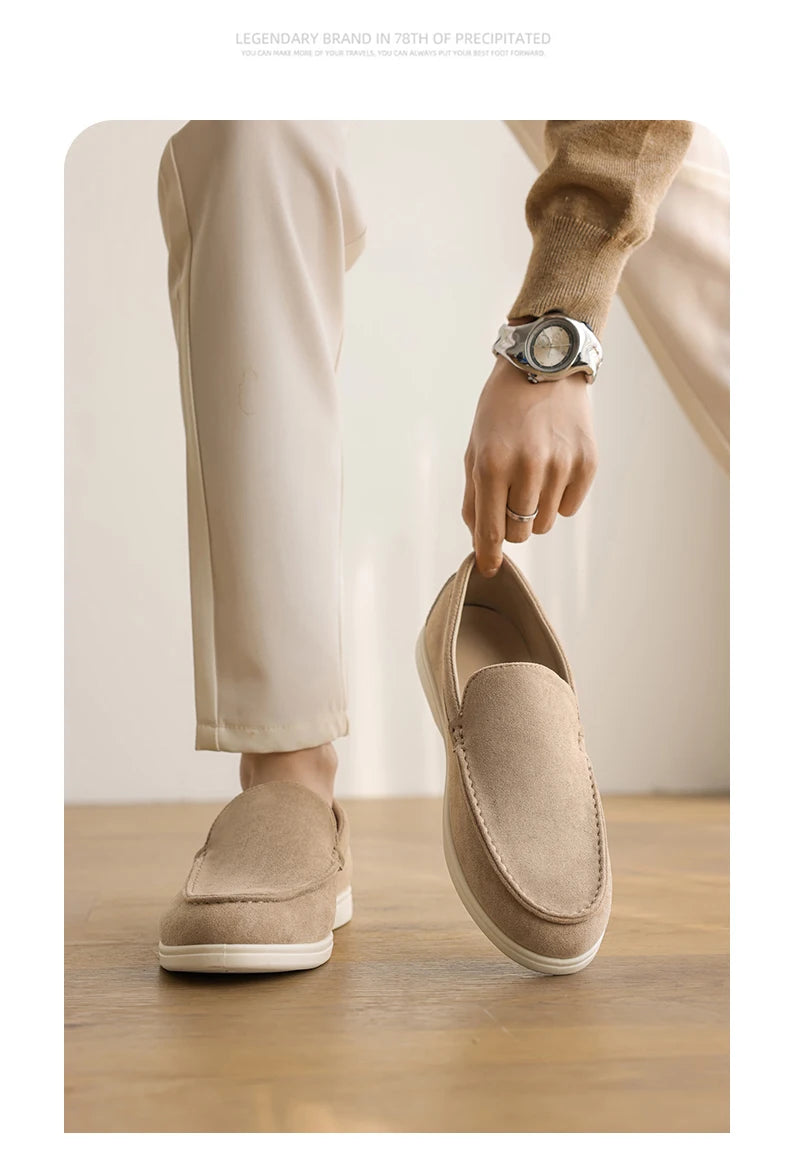 Men's Classic British Loafer – Premium Leather and Suede | Style, Comfort, and Lightweight