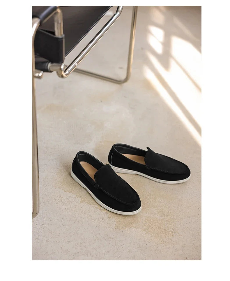 Men's Classic British Loafer – Premium Leather and Suede | Style, Comfort, and Lightweight