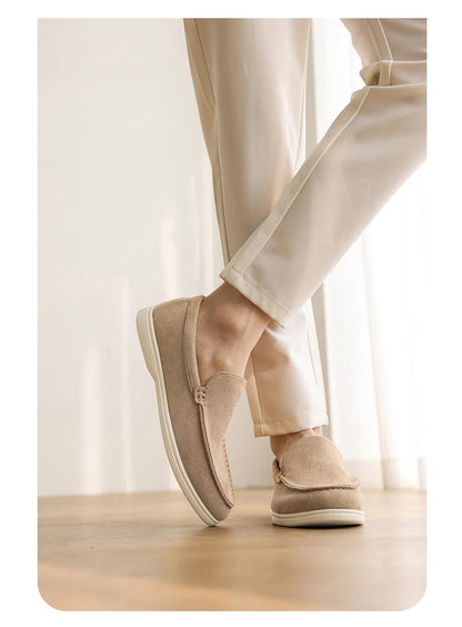 Men's Classic British Loafer – Premium Leather and Suede | Style, Comfort, and Lightweight