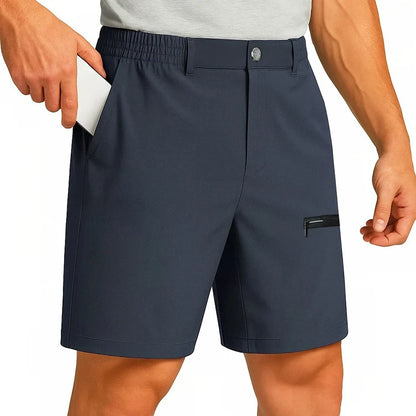Premium Men's Dress Bermuda Shorts – Ice Silk, Quick-Drying, and Professional Comfort