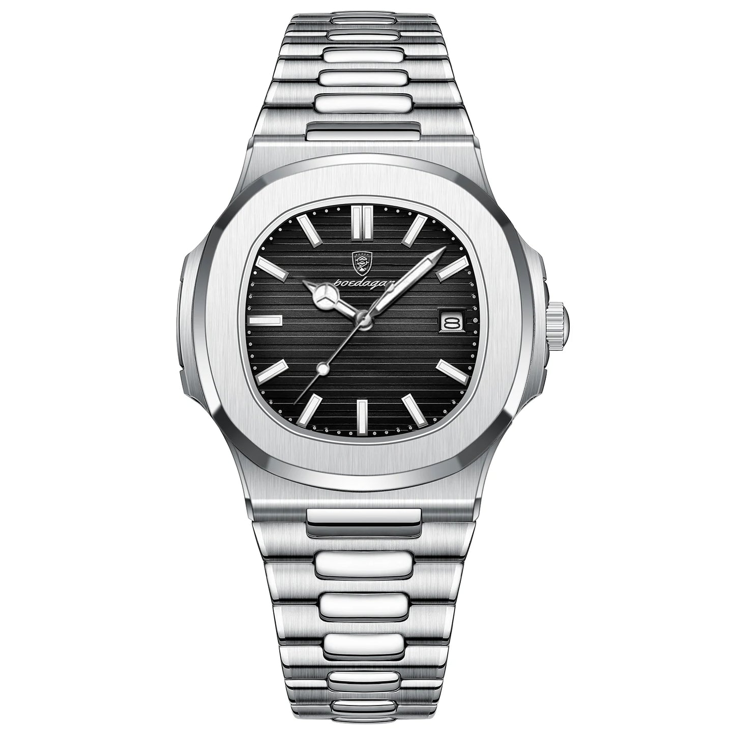 POEDAGAR Luxury Square Men's Watch – Stainless Steel, Waterproof, and Exclusive Design